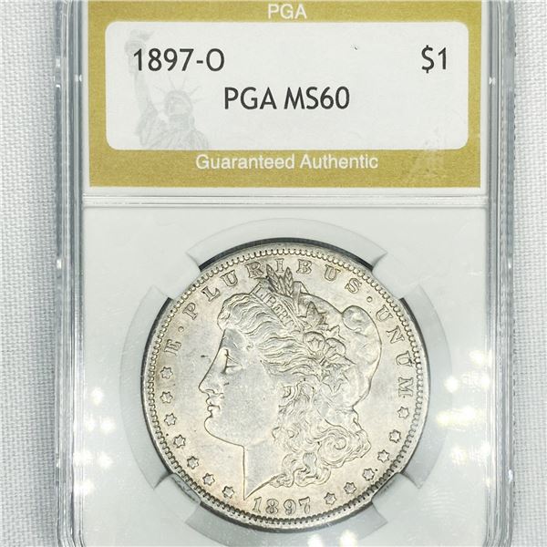 1897-O Morgan Silver Dollar PGA-MS60