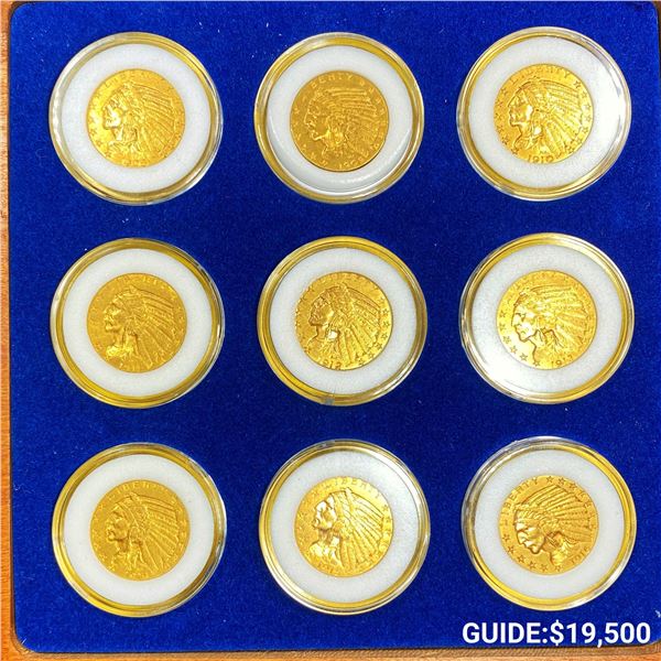 1909-14 (9) $5 Indian Head Gold Eagles -