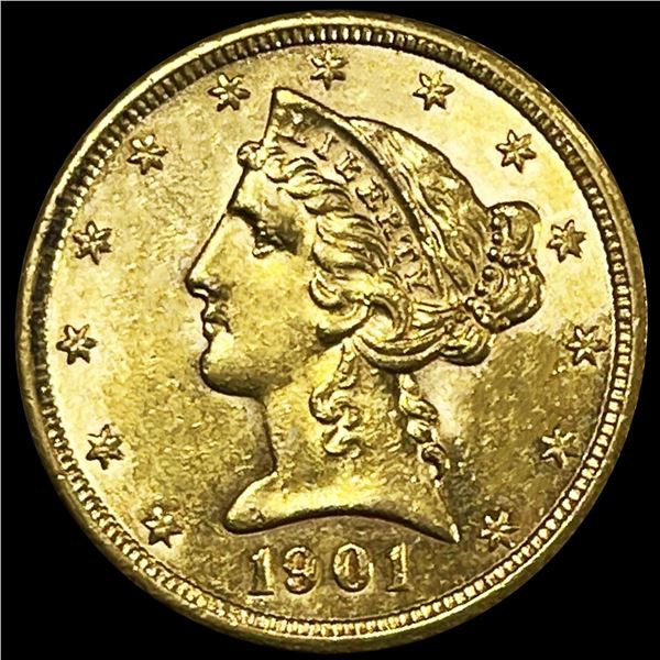 1901-S $5 Gold Half Eagle UNCIRCULATED