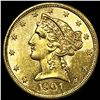 Image 1 : 1901-S $5 Gold Half Eagle UNCIRCULATED