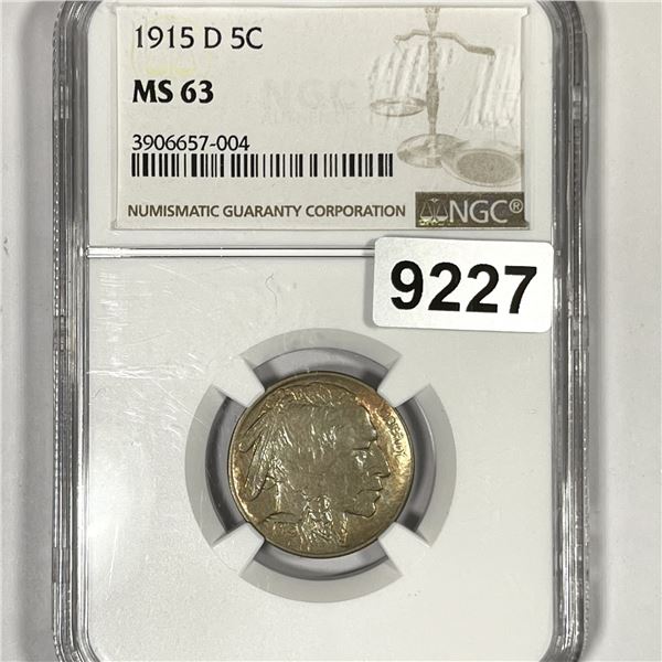 1915-D Buffalo Head Nickel NGC-MS63