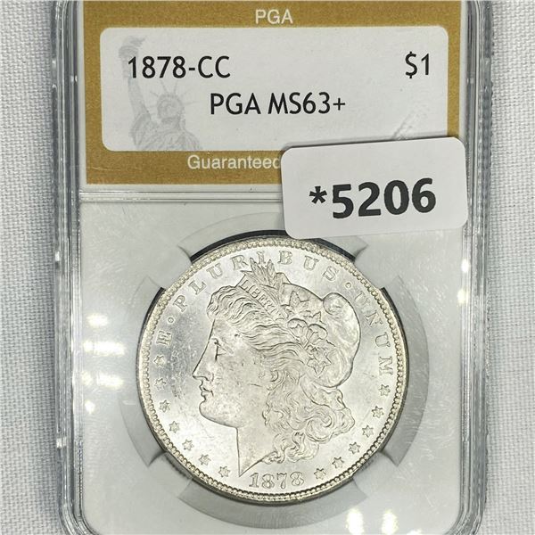 1878-CC Morgan Silver Dollar PGA-MS63+