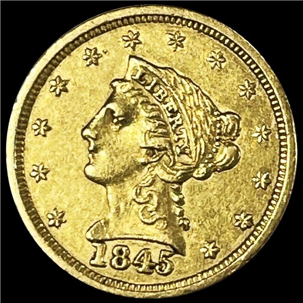 1845 $2.50 Gold Quarter Eagle NEARLY UNCIRCULATED