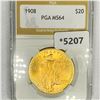 Image 1 : 1908 $20 Gold Double Eagle PGA-MS64