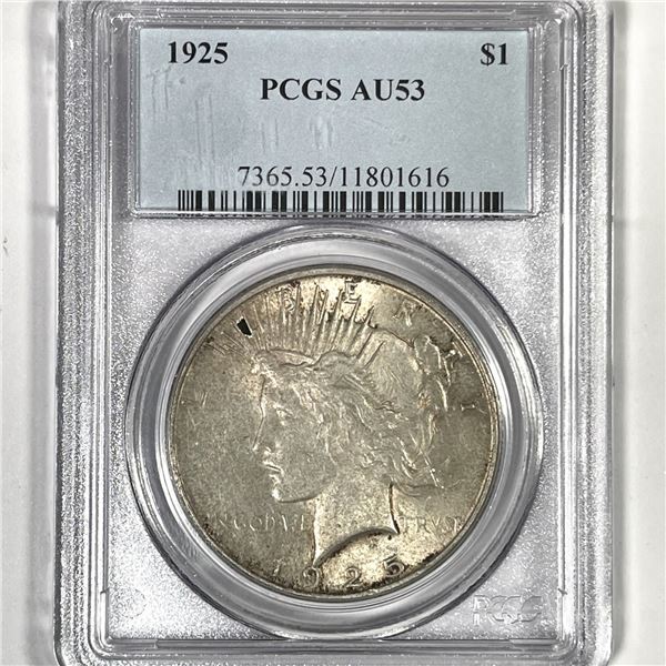 1925 Silver Peace Dollar PCGS-AU53