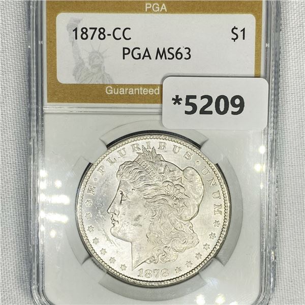 1878-CC Morgan Silver Dollar PGA-MS63
