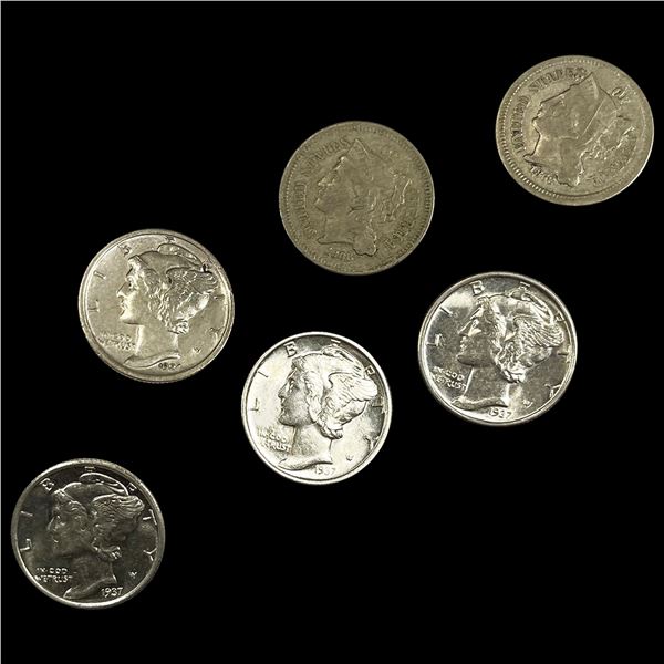 (6) Misc Coins ABOUT UNCIRCULATED