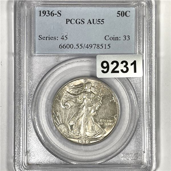 1936-S Walking Liberty Half Dollar PCGS-AU55