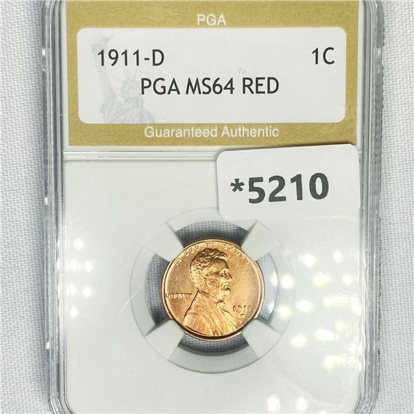 1911-D Wheat Cent PGA-MS64 Red