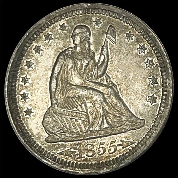 1855 Arrows Seated Liberty Quarter UNCIRCULATED