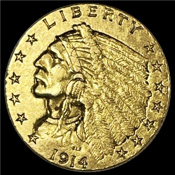 1914-D $2.50 Gold Quarter Eagle NEARLY UNC