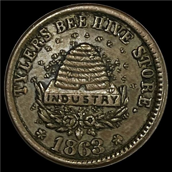 1863 Tylers Beehive Store, Indianapolis, IA Token