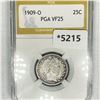 Image 1 : 1909-O Barber Quarter PGA-VF25
