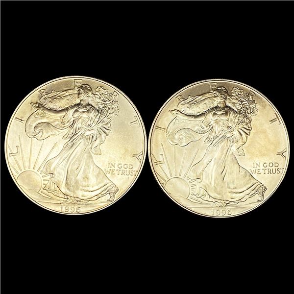 1996 (2) Silver Eagle SUPERB GEM BU