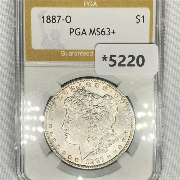 1887-O Morgan Silver Dollar PGA-MS63+