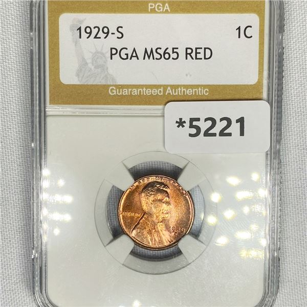 1929-S Wheat Cent PGA-MS65 Red