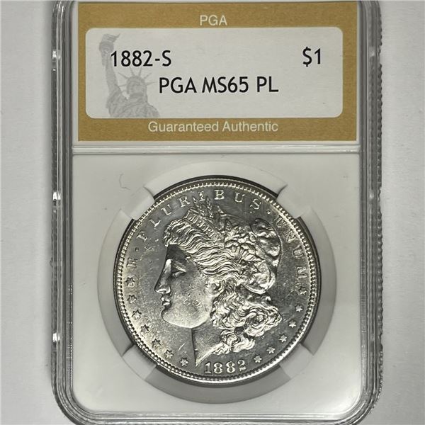1882-S Morgan Silver Dollar PGA-MS65 PL