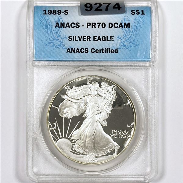 1989-S Silver Eagle ANACS-PR70 DCAM