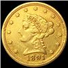 Image 1 : 1891 $2.50 Gold Quarter Eagle UNCIRCULATED