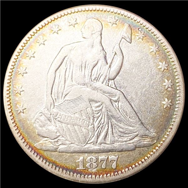 1877 Seated Liberty Half Dollar NEARLY UNC