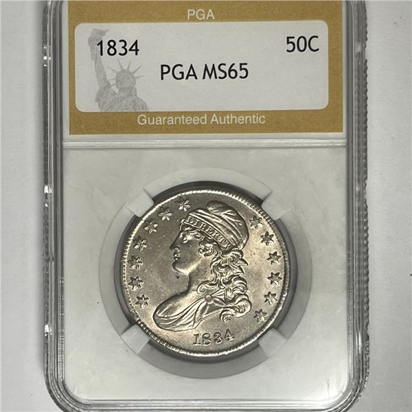 1834 Capped Bust Half Dollar PGA-MS65