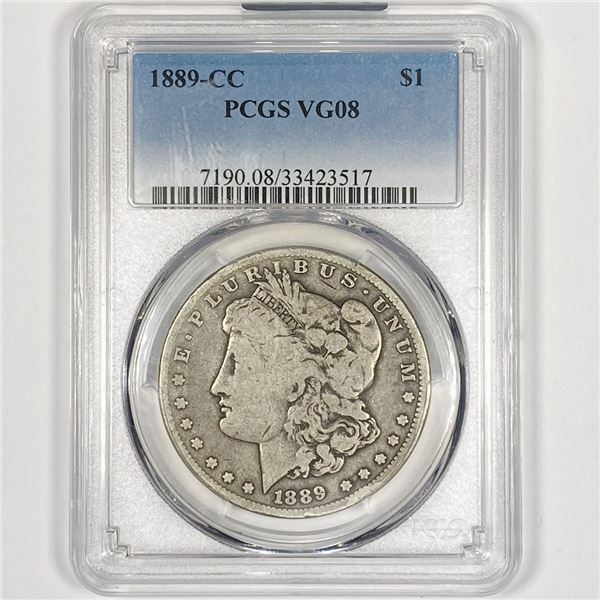 1889-CC Morgan Silver Dollar PCGS-VG8