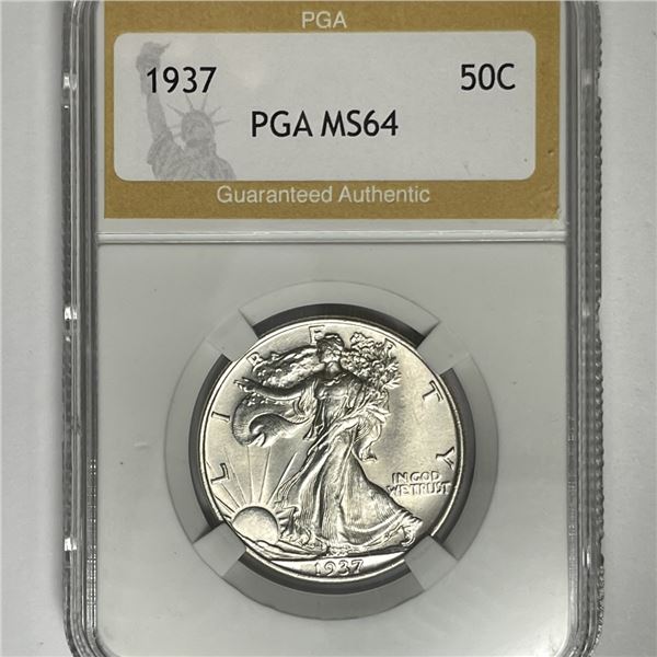 1937 Walking Liberty Half Dollar PGA-MS64