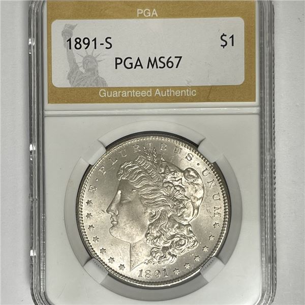 1891-S Morgan Silver Dollar PGA-MS67