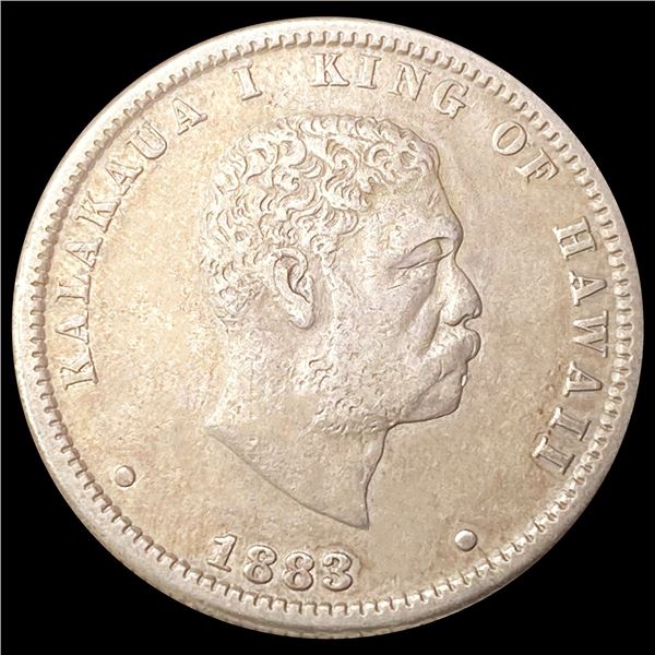 1883 Kingdom of Hawaii Quarter CLOSELY UNC