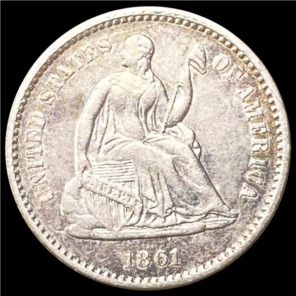 1861 Seated Liberty Half Dime CLOSELY