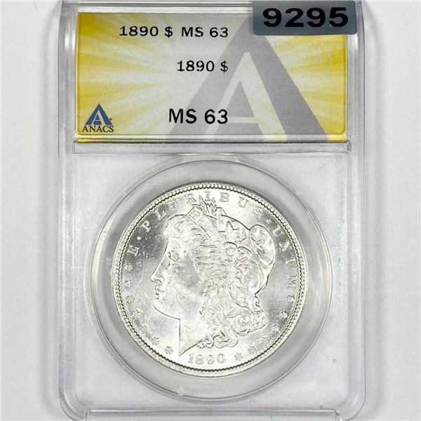 1890 Morgan Silver Dollar ANACS-MS63