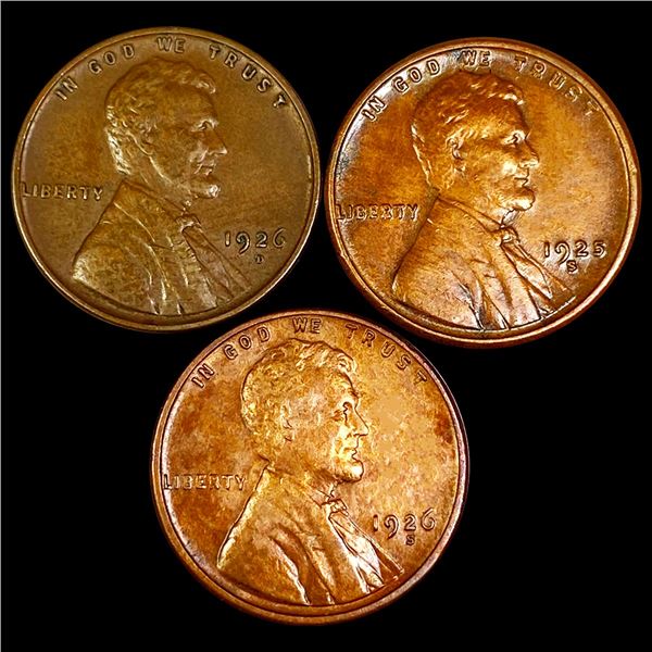 (3) Wheat Cents CLOSELY UNCIRCULATED