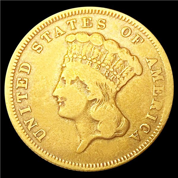 1874 $3 Gold Piece LIGHTLY CIRCULATED