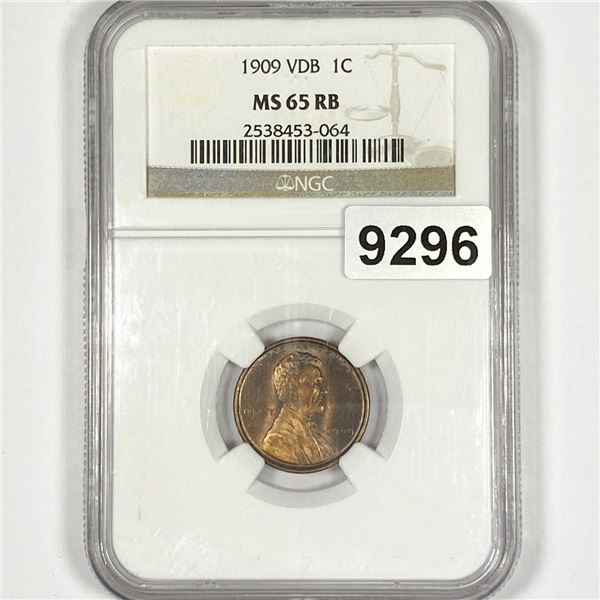 1909 VDB Wheat Cent NGC-MS65 RB