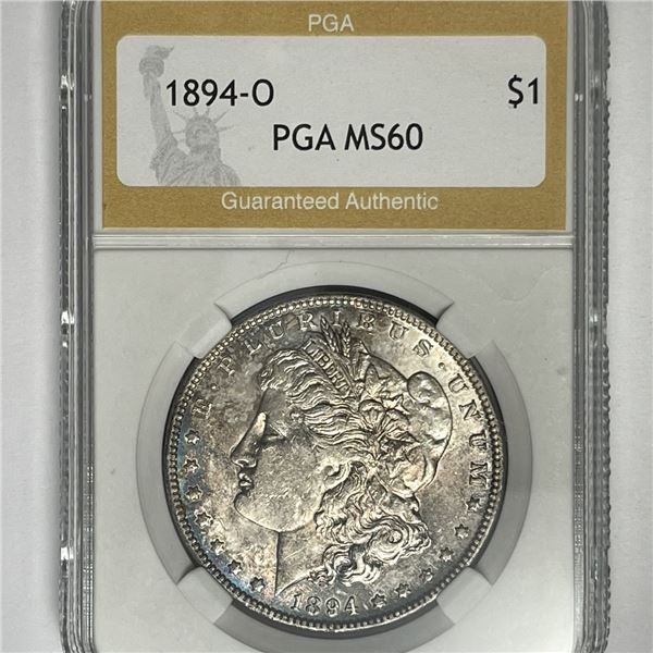 1894-O Morgan Silver Dollar PGA-MS60