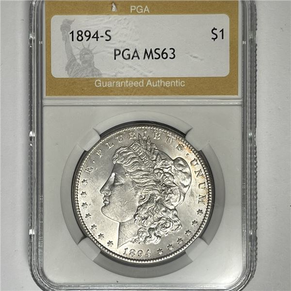 1894-S Morgan Silver Dollar PGA-MS63