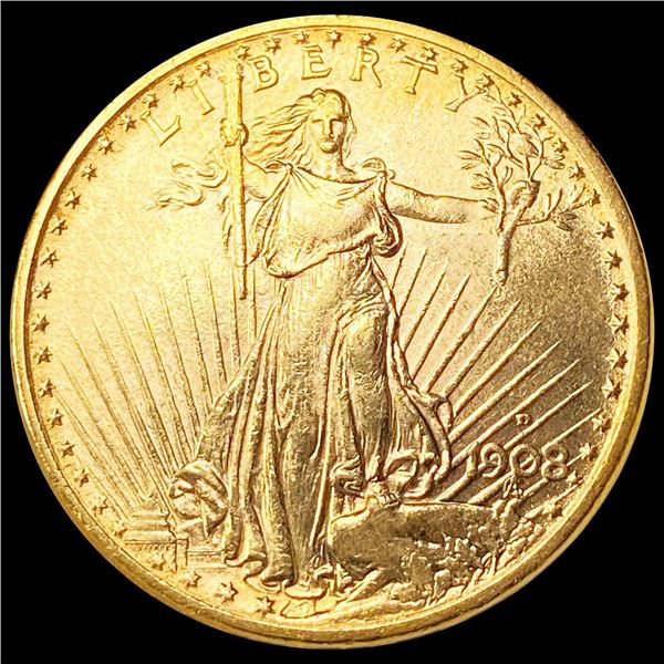 1908-D w/ Motto $20 Gold Double Eagle