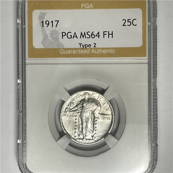 1917 Standing Liberty Quarter PGA-MS64 FH, Ty 2