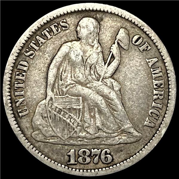 1876-CC Seated Liberty Dime NEARLY UNCIRCULATED