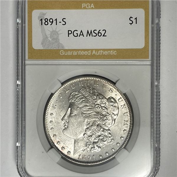1891-S Morgan Silver Dollar PGA-MS62
