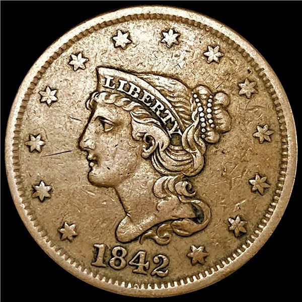 1842 Large Cent CLOSELY UNCIRCULATED