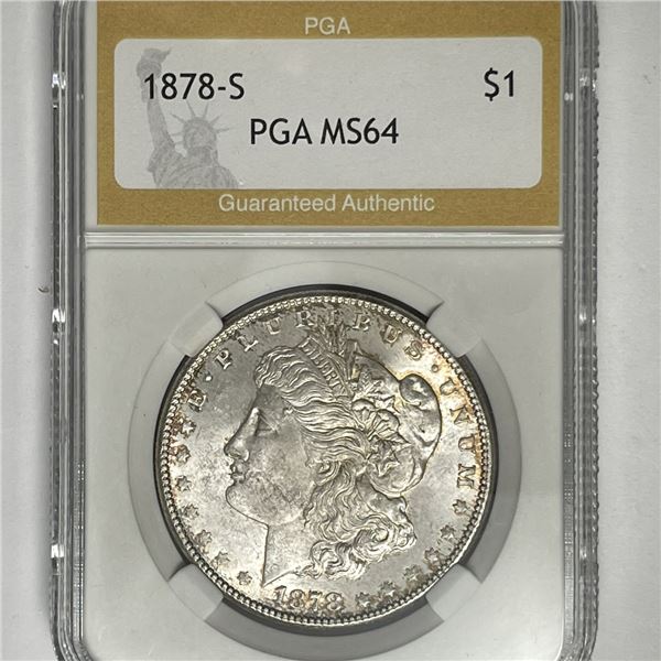 1878-S Morgan Silver Dollar PGA-MS64