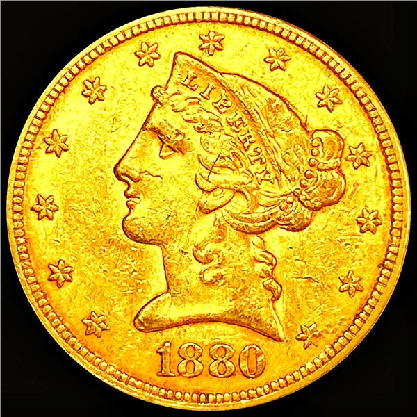 1880 $5 Gold Half Eagle UNCIRCULATED