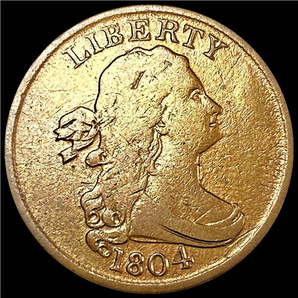 1804 Spike Chin Draped Bust Half Cent CLOSELY UNC