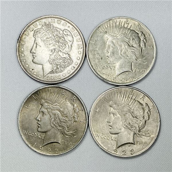 (4) Misc Silver Dollars UNCIRCULATED