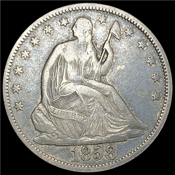 1858 Seated Liberty Half Dollar ABOUT