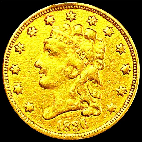1836 $2.50 Gold Quarter Eagle NEARLY UNCIRCULATED