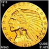 Image 1 : 1911-S $5 Gold Half Eagle UNC