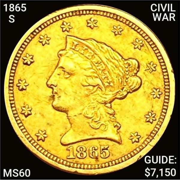 1865-S $2.50 Gold Quarter Eagle UNCIRCULATED