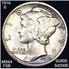 Image 1 : 1916-D Mercury Silver Dime CHOICE BU FSB